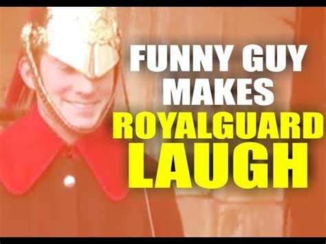 funny guy makes royal guard laugh